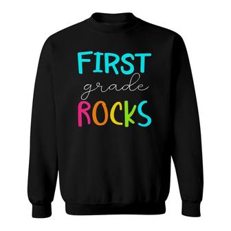 First Grade Rocks Team 1St Grade Teacher Sweatshirt - Seseable