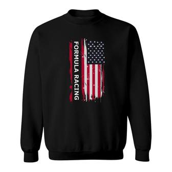 Formula Racing Motorsport American Flag Sweatshirt | Mazezy
