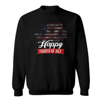Fourth Of July 4Th Of July Usa Flag Fireworks Sweatshirt - Seseable