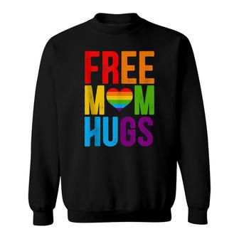 Free Mom Hugs Lgbt Month Sweatshirt - Seseable