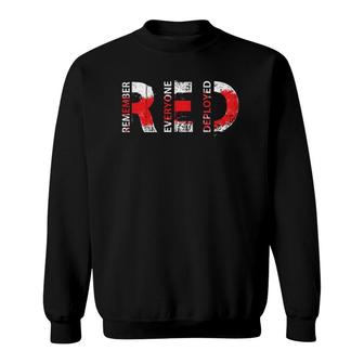 Friday Military We Wear Red My Soldier Us American Flag Red Sweatshirt - Seseable