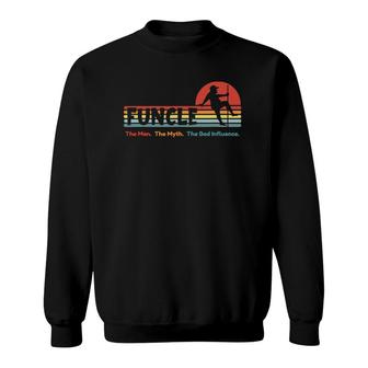Funcle Uncle The Man Myth Bad Influence Sunset Dance Vintage Sweatshirt - Seseable