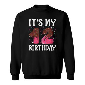 Funny 12Th Birthday Gift Cute 12 Years Old Donut Lover Girls Sweatshirt - Seseable