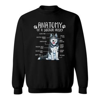 Funny Anatomy Siberian Husky Dog Lover Sweatshirt | Mazezy