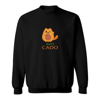 Funny Avocado Cute Cat Animal Gift For Animal Lover Sweatshirt - Seseable