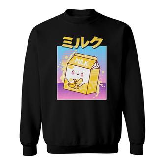 Funny Banana Milk Shake Retro 90S Japanese Kawaii Anime Sweatshirt - Seseable