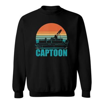 Funny Boating Captoon Pontoon Tritoon Captain Pontoon Boat V2 Sweatshirt - Thegiftio UK