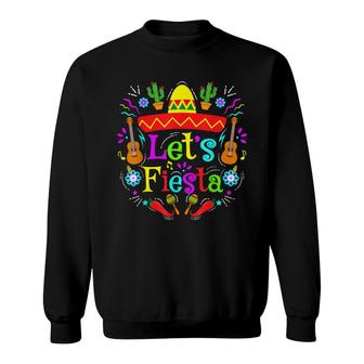 Funny Cinco De Mayo Cactus Lets Fiesta Mexican Fiesta Party Sweatshirt - Seseable