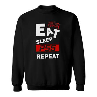 Funny Eat Sleep Ps5 Repeat Gift For Lover Video Game Sweatshirt - Seseable