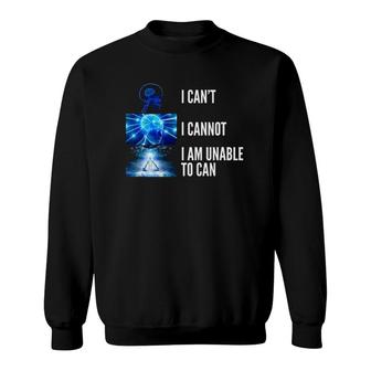 Funny Expanding Brain Meme Unable To Can Galaxy Brain Sweatshirt - Thegiftio UK