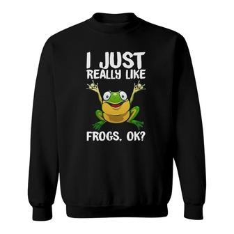 Funny Frog Gift For Kids Men Women Cool Tadpole Frog Lover Sweatshirt | Mazezy