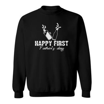 Funny Happy First Fathers Day Gif From Wife Sweatshirt | Seseable CA