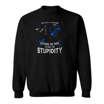 Funny Im A Grumpy Old Man My Level Of Sarcasm Depends On Your Level Of Stupidity Sweatshirt - Seseable