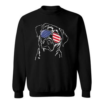 Funny Proud Lab Labrador American Flag Sunglasses Gift Dog Sweatshirt - Seseable