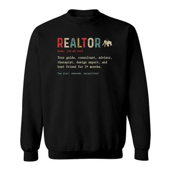 Funny Realtor Definition For Real Estate Agent Vintage Sweatshirt - Seseable