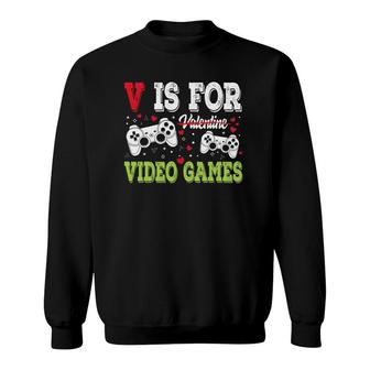 Funny Video Games Lover Valentine Day For Kids Boys Gamer Sweatshirt - Seseable