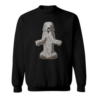 Funny Yoga Dog Komondor Dog Lover Sweatshirt | Mazezy