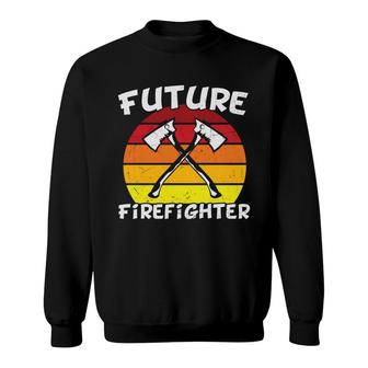 Future Firefighter Vintage Circle Retro Color Sweatshirt - Seseable