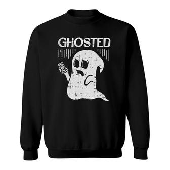 Ghosted Lazy Halloween Costume Funny Ghost Texting Dating Sweatshirt - Thegiftio UK