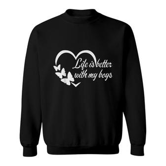 Gifts For Mom Life Is Better With My Boys Sweatshirt - Seseable