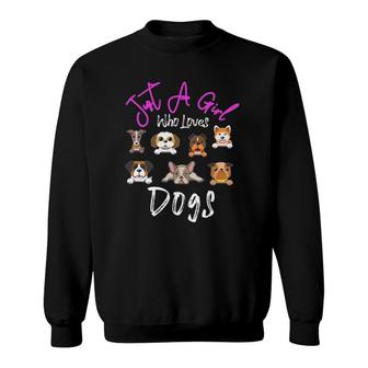 Girl Who Loves Dogs Puppy Dog Lovers Sweatshirt | Mazezy