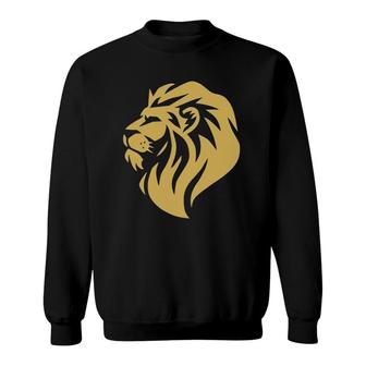 Gold Wilderness Lion Art For Men Women Kids Sweatshirt | Mazezy