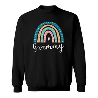Grammy Rainbow Gifts For Grandma Family Matching Birthday Sweatshirt | Mazezy