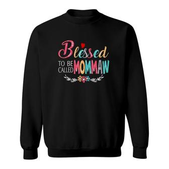 Grandma Tee - Blessed To Be Called Mommaw Colorful Art Sweatshirt - Seseable
