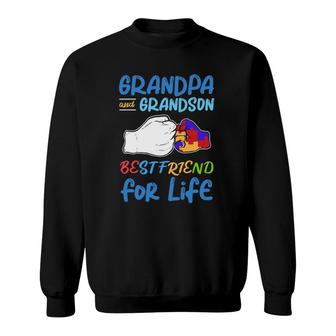 Grandpa And Grandson Bestfriend For Life Autism Awareness Sweatshirt | Mazezy