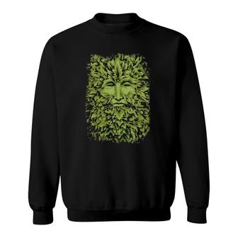 Green Man Design For Witches Wiccans And Pagans Sweatshirt | Mazezy