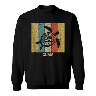 Guam Retro 80S Tribal Sea Turtle Sweatshirt - Seseable