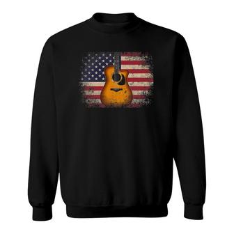 Guitar 4Th Of July Gift American Flag Usa Country Music Sweatshirt - Seseable