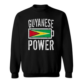 Guyana Flag Design Guyanese Power Battery Proud Tee Sweatshirt | Mazezy