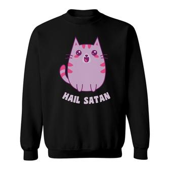 Hail Satanic Kawaii Cat Sweatshirt - Monsterry