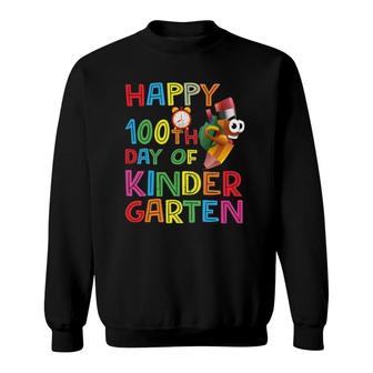 Happy 100 Days Kindergarten School Teacher Student 100Th Day Sweatshirt - Seseable