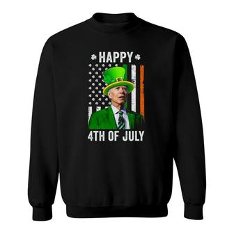 Happy 4Th Of July Joe Biden St Patricks Day Leprechaun Hat Sweatshirt - Seseable