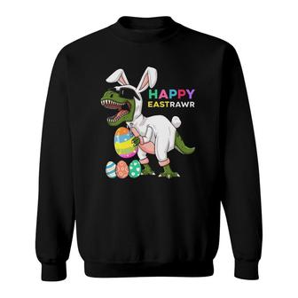 Happy Eastrawrrex Easter Bunny Dinosaur Eggs Boys Kids Sweatshirt - Seseable