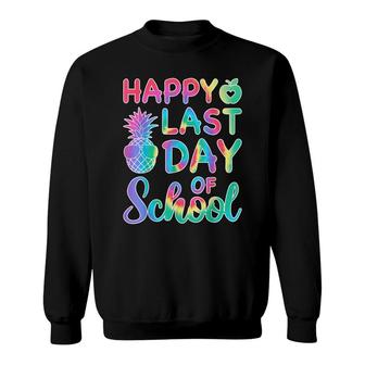 Happy Last Day Of School Tie Dye Cool Teacher Hello Summer Sweatshirt - Seseable