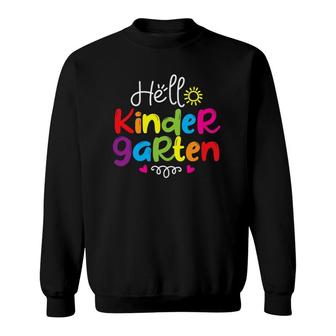Hello Kindergarten Back To School Teacher Student Gift Sweatshirt - Seseable
