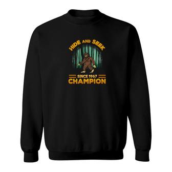 Hide Seek Champion 1967 Bigfoot Sasquatch Premium Sweatshirt - Monsterry CA