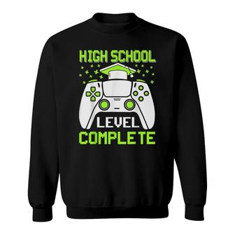 High School Level Complete Class Of 2022 Graduation Gamer Sweatshirt - Seseable