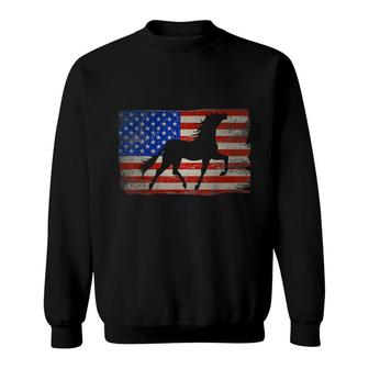 Horse American Flag Usa Patriotic For Girls Women Boys Men Sweatshirt | Seseable CA