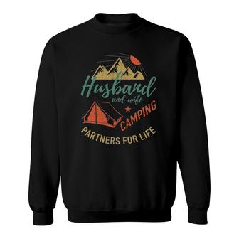 Husband And Wife Camping Partners Camping Sweatshirt | Mazezy