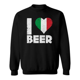I Heart Italian Beer Pride Love Italy Flag Italia Sweatshirt - Seseable