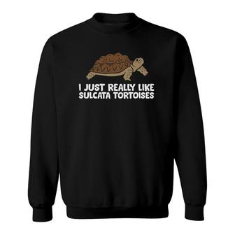 I Just Really Like Tortoises Okay Funny Sulcata Tortoise Sweatshirt | Mazezy