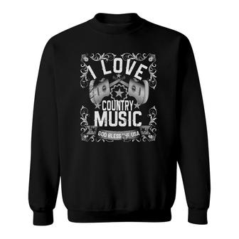 I Love Country Music Fan Of Country Music Vintage Sweatshirt - Thegiftio UK