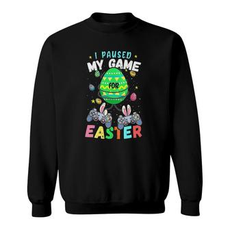 I Paused My Game For Easter Boy Gamer Video Controller Egg Sweatshirt - Thegiftio UK