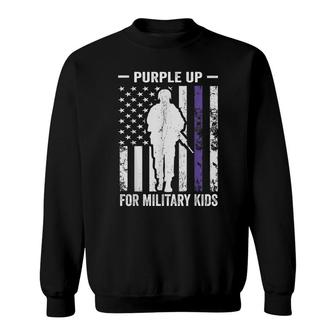 I Purple Up For Military Kids Soldier Strong Month Sweatshirt - Seseable