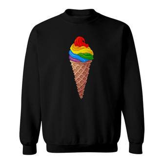 Ice Cream Rainbow Lgbt Lesbian Gay Pride Sweatshirt | Mazezy