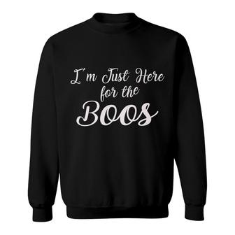 Im Just Here For The Boos Beer Boss Wine Halloween Sweatshirt - Monsterry AU